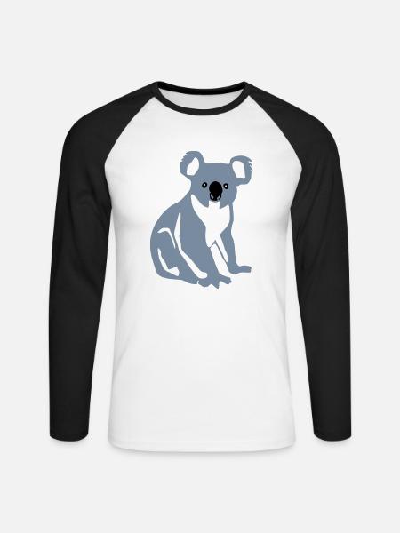 Koala bear - Unisex Long Sleeve Baseball T-Shirt - white/black