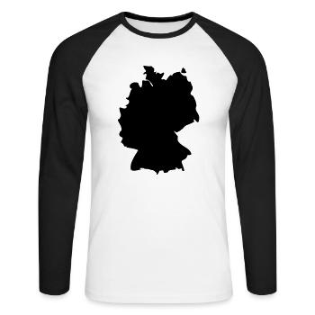 Germany - T-shirt baseball manches longues Homme - blanc/noir - Devant - Nik (191cm)