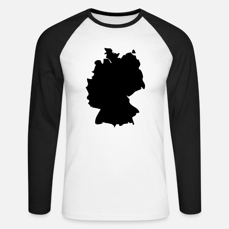 Germany - Unisex Baseballshirt langarm - Weiß/Schwarz