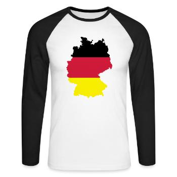 Germany - Unisex Long Sleeve Baseball T-Shirt - white/black - Front - Nik (191cm)