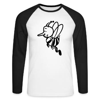 Biene fliegen süss - Unisex Baseballshirt langarm - Weiß/Schwarz - Vorne - Nik (191cm)