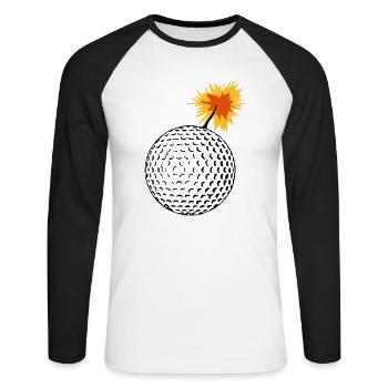 golfbombe - Unisex Baseballshirt langarm - Weiß/Schwarz - Vorne - Nik (191cm)