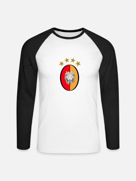 GS - Gala - Aslan - Leo - Unisex Long Sleeve Baseball T-Shirt - white/black