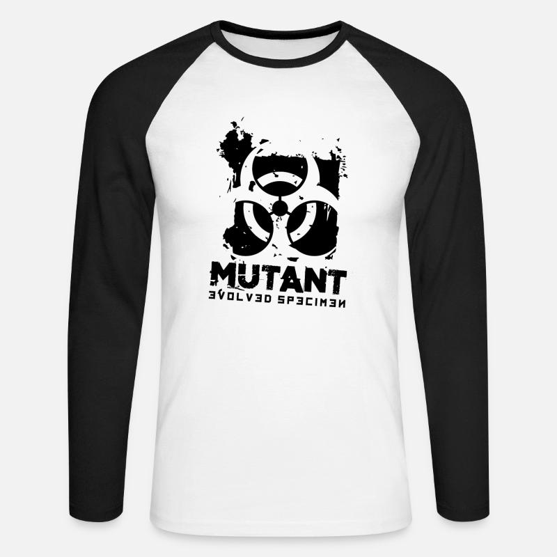 Mutant-evolved specimen - Unisex Baseballshirt langarm - Weiß/Schwarz