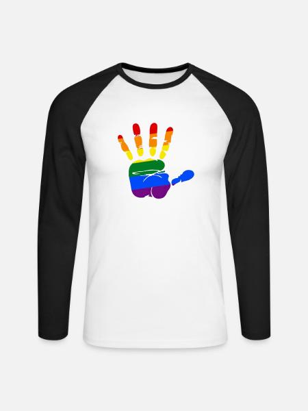 Coole schwule Identität - Unisex Baseballshirt langarm - Weiß/Schwarz