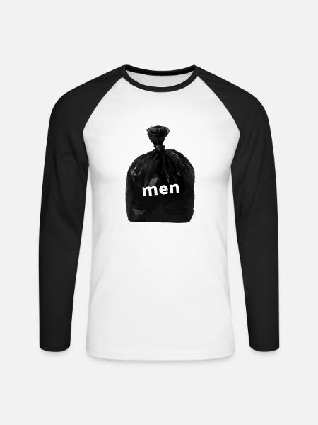 Girlboss Männer sind Müll - Unisex Baseballshirt langarm - Weiß/Schwarz