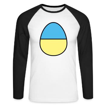 Easter egg colored - Unisex Long Sleeve Baseball T-Shirt - white/black - Front - Nik (191cm)