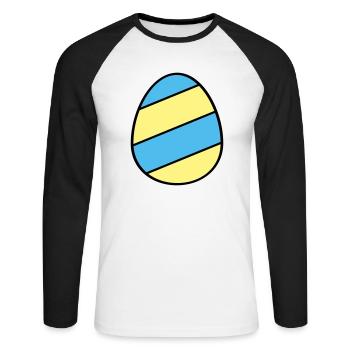 Easter egg striped - Unisex Long Sleeve Baseball T-Shirt - white/black - Front - Nik (191cm)