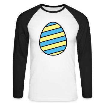 Easter egg colorful - Unisex Long Sleeve Baseball T-Shirt - white/black - Front - Nik (191cm)