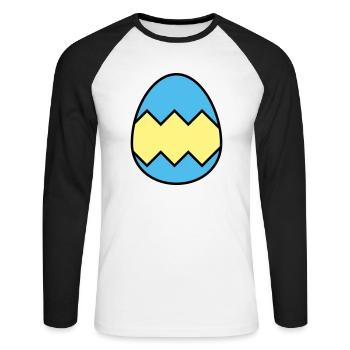 Easter egg colorful - Unisex Long Sleeve Baseball T-Shirt - white/black - Front - Nik (191cm)