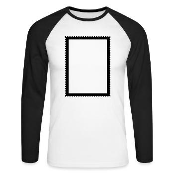 Stamp frame for pictures and photos - Unisex Long Sleeve Baseball T-Shirt - white/black - Front - Nik (191cm)