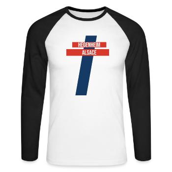 Hégenheim Alsace Hégenheim Souvenir - Unisex Long Sleeve Baseball T-Shirt - white/black - Front - Nik (191cm)