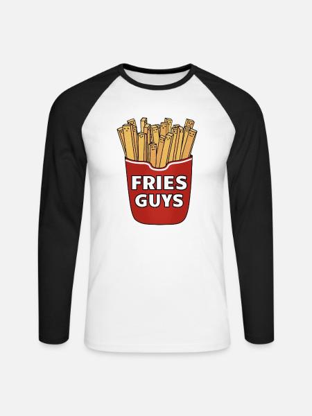FRIES GUYS - Unisex Baseballshirt langarm - Weiß/Schwarz