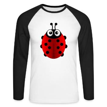 Marienkäfer (ladybug) 01 - Unisex Baseballshirt langarm - Weiß/Schwarz - Vorne - Nik (191cm)