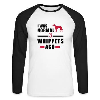 Whippet - Unisex Baseballshirt langarm - Weiß/Schwarz - Vorne - Nik (191cm)