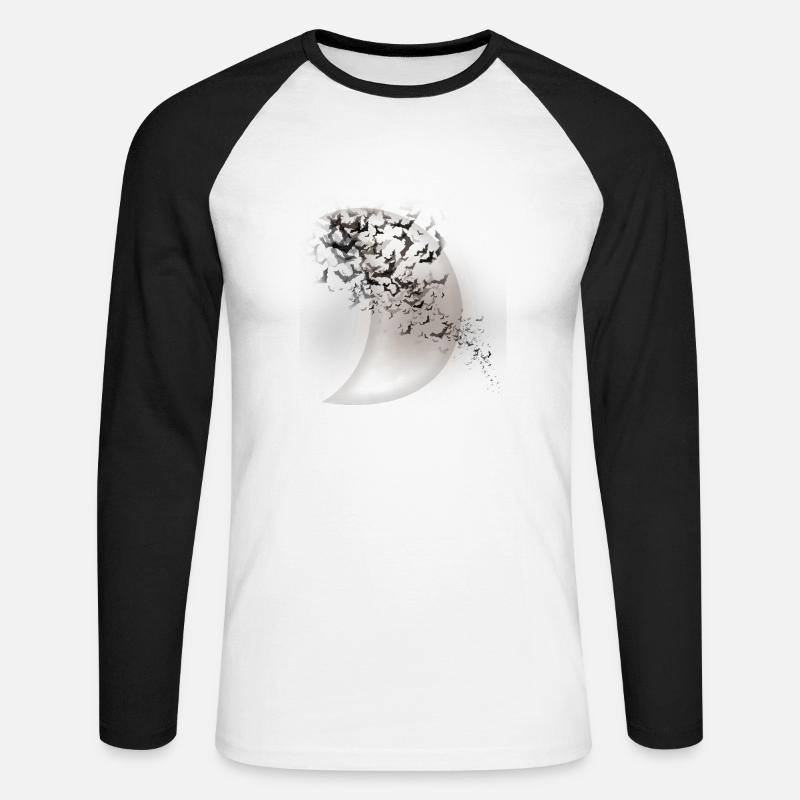 fledermäuse - Unisex Baseballshirt langarm - Weiß/Schwarz