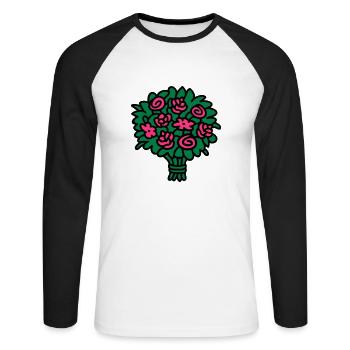 Bouquet 3 - Unisex Long Sleeve Baseball T-Shirt - white/black - Front - Nik (191cm)