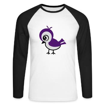 birdy - T-shirt baseball manches longues Homme - blanc/noir - Devant - Nik (191cm)