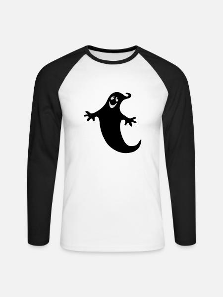 Fröhlicher Geist - Unisex Baseballshirt langarm - Weiß/Schwarz