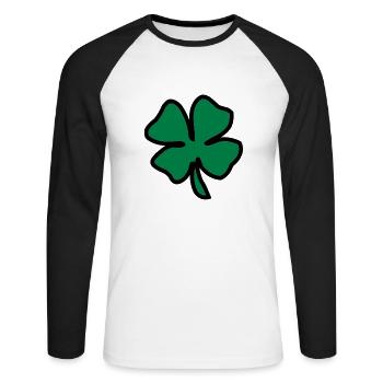 Irish Leaf two coloured - T-shirt baseball manches longues Homme - blanc/noir - Devant - Nik (191cm)