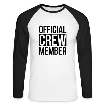 Official Crew Member - T-shirt baseball manches longues Homme - blanc/noir - Devant - Nik (191cm)
