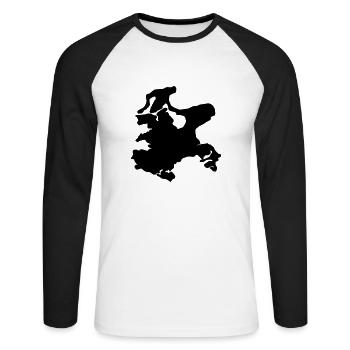 Insel Rügen - Unisex Baseballshirt langarm - Weiß/Schwarz - Vorne - Nik (191cm)