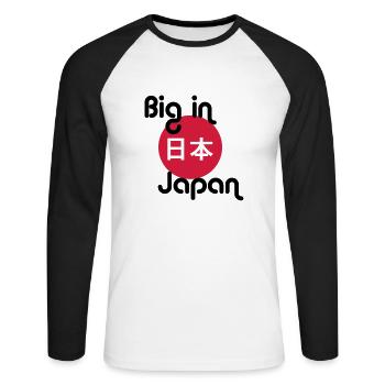 Big In Japan - T-shirt baseball manches longues Homme - blanc/noir - Devant - Nik (191cm)