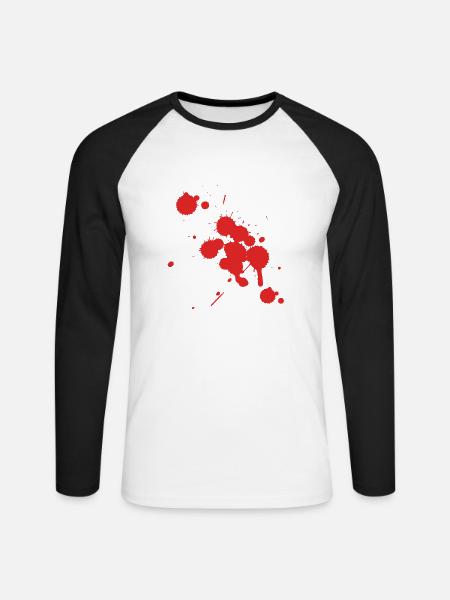 Bloody Bloody Shirt - Unisex Baseballshirt langarm - Weiß/Schwarz