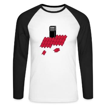 Überdachung _chimney_c1 - Unisex Baseballshirt langarm - Weiß/Schwarz - Vorne - Nik (191cm)
