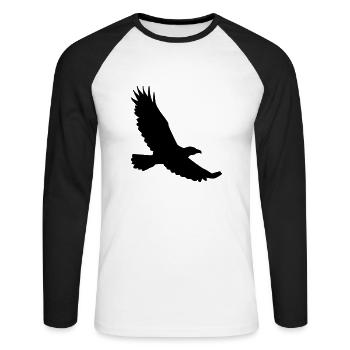 Aigle - T-shirt baseball manches longues Homme - blanc/noir - Devant - Nik (191cm)