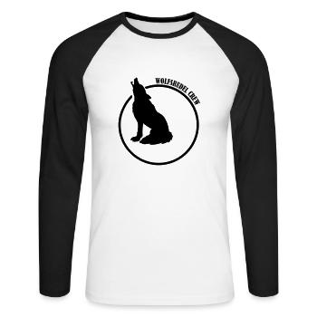 wolfsrudel_crew_01 - Unisex Baseballshirt langarm - Weiß/Schwarz - Vorne - Nik (191cm)