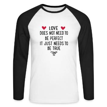 amour - T-shirt baseball manches longues Homme - blanc/noir - Devant - Nik (191cm)