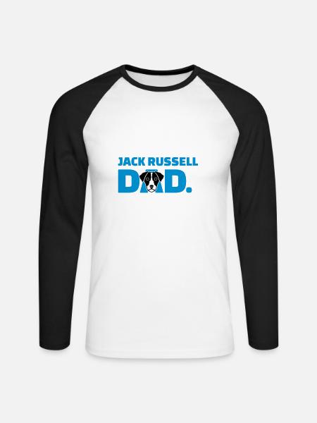 Jack Russell - Unisex Baseballshirt langarm - Weiß/Schwarz