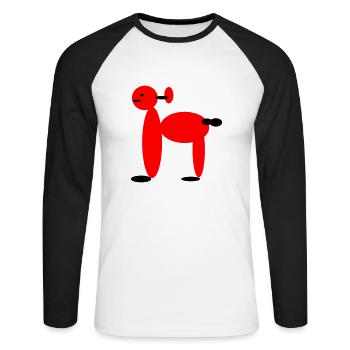 Lama - Unisex Baseballshirt langarm - Weiß/Schwarz - Vorne - Nik (191cm)
