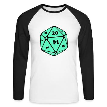 Cube - T-shirt baseball manches longues Homme - blanc/noir - Devant - Nik (191cm)