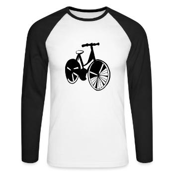 Fahrrad Gekritzel Fahrräder Radfahren Vektor 8 - Unisex Baseballshirt langarm - Weiß/Schwarz - Vorne - Nik (191cm)