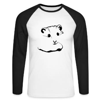 Hamster Cute Animal Rodent Animals Pet Vector 3 - Unisex Long Sleeve Baseball T-Shirt - white/black - Front - Nik (191cm)