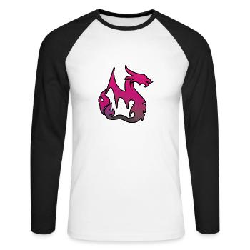Dragon Rose - T-shirt baseball manches longues Homme - blanc/noir - Devant - Nik (191cm)