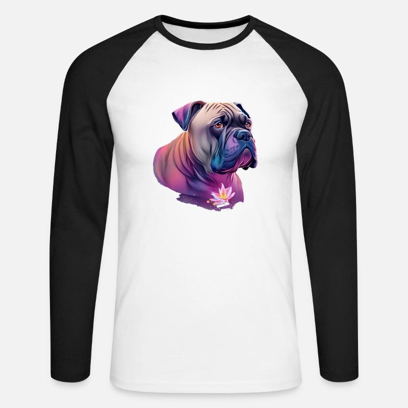 Cane Corso - Unisex Baseballshirt langarm - Weiß/Schwarz