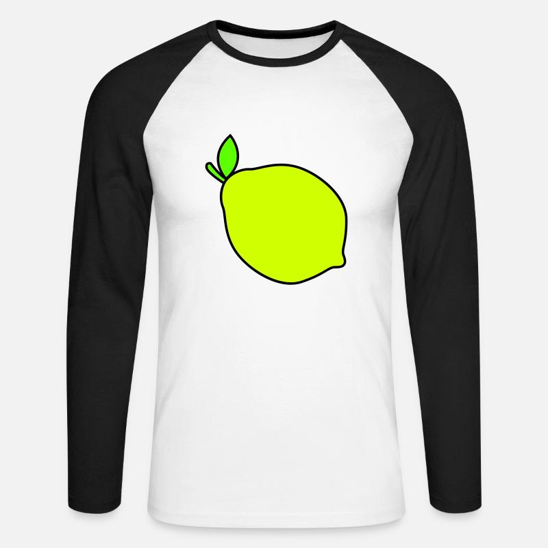 zitrone - Unisex Baseballshirt langarm - Weiß/Schwarz