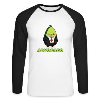 Advocado - T-shirt baseball manches longues Homme - blanc/noir - Devant - Nik (191cm)