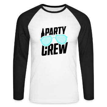 Party Crew - Unisex Long Sleeve Baseball T-Shirt - white/black - Front - Nik (191cm)