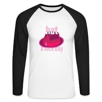 Hat a Nice Day - Unisex Long Sleeve Baseball T-Shirt - white/black - Front - Nik (191cm)