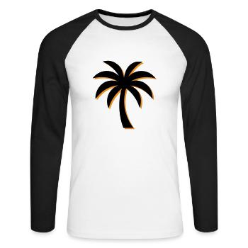 Icône de palmier - T-shirt baseball manches longues Homme - blanc/noir - Devant - Nik (191cm)