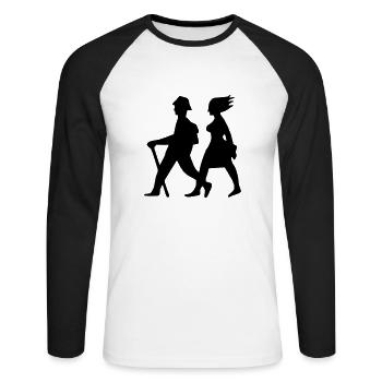 Wandern - Unisex Baseballshirt langarm - Weiß/Schwarz - Vorne - Nik (191cm)