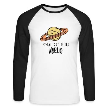 SATURNE HORS DU MONDE LOIN DE LA TERRE PLANÈTE PLANÈTES MOTIF - T-shirt baseball manches longues Homme - blanc/noir - Devant - Nik (191cm)
