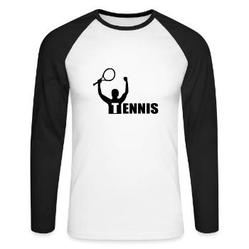 tennis - Unisex Long Sleeve Baseball T-Shirt - white/black - Front - Nik (191cm)