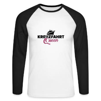 Kreuzfahrt - Unisex Baseballshirt langarm - Weiß/Schwarz - Vorne - Nik (191cm)