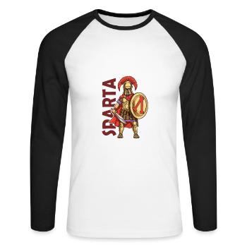 SPARTA T Shirt - Unisex Long Sleeve Baseball T-Shirt - white/black - Front - Nik (191cm)