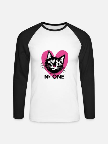 Number one - Unisex Baseballshirt langarm - Weiß/Schwarz